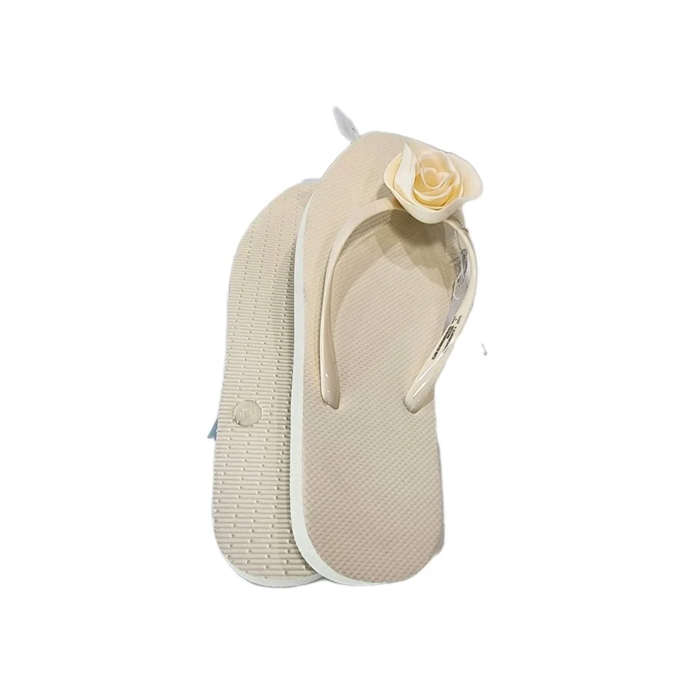 Shade And Shore Cream Rose Flip Flop Size 10 New With Tag